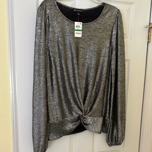 Silver Metallic Women's Top